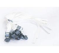 Oedim Cinta tensora poliéster Blanco con Hebilla metálica de presión | 2,5 cm de Ancho x 60 cm de Largo | 50 Unidades | Protección, Cinchas de Amarre pequeñas, Correa de Amarre con Hebilla |