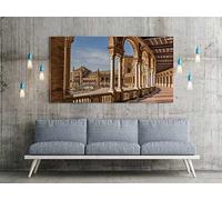 Oedim Cuadro Lienzo Impresión Digital Urbano Plaza España Sevilla | Multicolor | Cuadro Lienzo de 100 x 60 cm | Lienzo Enmarcado Ligero, Resistente y Económico
