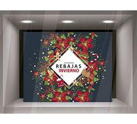 Oedim Fondo para Escaparate Rebajas Invierno | 100 x 70 cm | Sin Varilla | Fabricado en Lona 400gr | Decoración Escaparates Tiendas | Especial Navidad