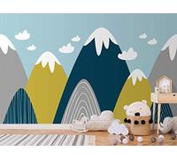 Oedim Fotomural Infantil Vinilo para Pared Montañas de Colores | Mural | Fotomural Infantil Vinilo Decorativo | 600 x 300 cm | Decoración comedores, Salones, Habitaciones