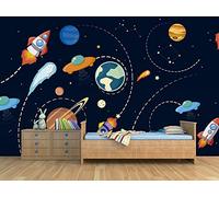 Oedim Fotomural Infantil Vinilo para Pared Planetas Espacio | Mural | Fotomural Vinilo Decorativo |350 x 250 cm | Decoración comedores, Salones, Habitaciones