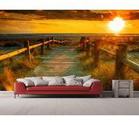 Oedim - Fotomural Vinilo para Pared Atardecer en la Playa | Fotomural para Paredes | Mural | Vinilo Decorativo | Varias Medidas 100 x 70 cm | Decoración comedores, Salones, Habitaciones.