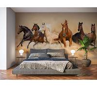 Oedim Fotomural Vinilo para Pared Caballos Corriendo | Mural | Fotomural Vinilo Decorativo |150 x 100 cm | Decoración comedores, Salones, Habitaciones