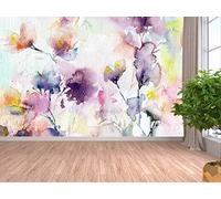 Oedim Fotomural Vinilo para Pared de Acuarelas Formando Flores | Mural Decorativo para Paredes | 350 x 250 cm | Decoración para Comedores, Salones y Habitaciones