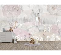 Oedim Fotomural Vinilo para Pared Flores y Animales Salvajes, Vinilo Decorativo, 100x70cm, Decoración comedores, Salones, Habitaciones