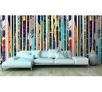 Oedim Fotomural Vinilo Pared Cómic Líneas Verticales | Fotomural para Paredes | Mural | Vinilo Decorativo | Varias Medidas 350 x 250 cm | Decoración comedores, Salones, Habitaciones...