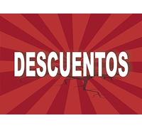 Oedim Lona Cartel Descuentos | Varias Medidas 70 cm x 50 cm | Cartel publicitario Descuentos | Cartel Oferta Descuento