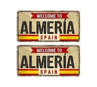 Oedim Matricula Decorativa, Pack de 2 España Almería, Decoración Pared, Fabricado en Aluminio Dibond 3 mm, Resistente