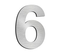 Oedim Numero de casa de Aluminio dibond Cepillado de 3mm | Número 6 de 20cm de Altura | Acabado Brillo | Ideal para Exteriores o Interiores | Alta Resistencia