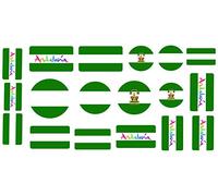 Oedim Pack 2 Lotes Pegatina Lote Banderas Andalucia 30 x 15 cm | Adhesivo de Facil Colocación | Pegatina Económica y Resistente