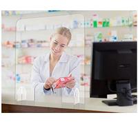 Oedim Pack 2 Mamparas de Metacrilato de 4mm | 66x75cm | Pantalla de protección para Bancos, Supermercados, Notarias, Estancos, Farmacias, Clínicas y Dentistas