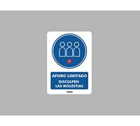 Oedim Pack 2 Señales de Aforo Limitado | Medida 14,85x21cm | Señaletica en Material PVC de 3mm | Duradera y Económica