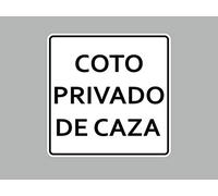 Oedim Pack 2 Señales de Coto Privado de Caza | 40x40cm | Finca Privada, Coto Privado, Caza Activa | Señaletica en Material Aluminio Blanco Resistente de 3mm | Duradera y Económica