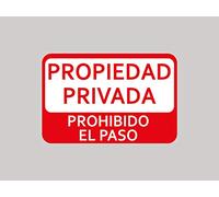 Oedim Pack 2 Señales de Propiedad Privada Prohibido el Paso | 30x20cm | Zona de Caza, Coto Privado, Caza Activa | Señaletica en Material Aluminio Blanco Resistente de 3mm | Duradera y Económica
