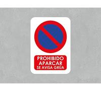 Oedim Pack 2 Señales Se Avisa Grua, 14,85x21cm, Señaletica en Material Vinilo Adhesivo Monomérico, Duradera y Económica