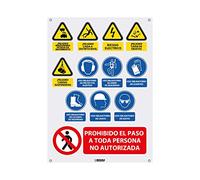 Oedim Pack 2 Señaléticas para Obras, 70x100cm, Señal para Obras, Fabricado en Polipropileno Celular