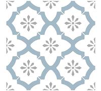 Oedim Pack 30 Vinilos Adhesivos para Suelo Alfama Azul y Gris, 40x40cm, Vinilo Ecológico, Vinilo mate, Autoadhesivos para Decorar o Renovar el suelo