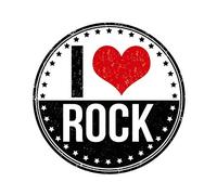 Oedim Pack 5 Pegatina I Love Rock | 12 x 12 cm | Adhesivo de Fácil Colocación | Pegatina para Coche Económica y Resistente
