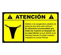 Oedim Pack 5 Pegatinas Atención Bragas | 11 x 6 cm | Adhesivo de Fácil Colocación | Pegatina para Coche Económica y Resistente