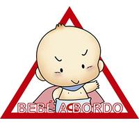 Oedim Pack 5 Pegatinas Bebé a Bordo 20x18cm | Adhesivo de Fácil Colocación | Pegatina Bebé a Bordo para Coche Económica y Resistente