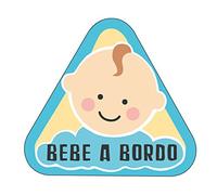 Oedim Pack 5 Pegatinas Bebe a Bordo Azul 20 x 18 cm | Adhesivo de Fácil Colocación | Pegatina para Coche Económica y Resistente