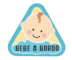 Oedim Pack 5 Pegatinas Bebe a Bordo Azul 20 x 18 cm | Adhesivo de Fácil Colocación | Pegatina para Coche Económica y Resistente