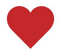 Oedim Pack 5 Pegatinas Coche Corazón | Rojo | 13 x 13 cm | Adhesivo de Fácil Colocación | Pegatina para Coche Económica y Resistente