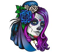 Oedim Pack 5 Pegatinas Coche Ilustración Chica Día de los Muertos 16 x 16 cm | Adhesivo de Fácil Colocación | Pegatina para Coche Económica y Resistente