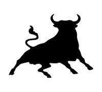 Oedim Pack 5 Pegatinas Toro Bravo Negro | 15 x 11 cm | Adhesivo de Fácil Colocación | Pegatina para Coche Económica y Resistente