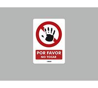 Oedim Pack 5 Señales de Por Favor, No Tocar | Medida 14,85x21cm | Señaletica en Material PVC de 3mm | Duradera y Económica