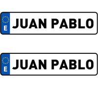 Oedim Pack de 2 Matrículas Coche Decorativas Personalizadas, 49,6x11,6cm, Fabricada en Aluminio Dibond, Divertida y Original