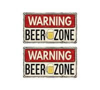 Oedim Pack de 2 Matrículas Decorativas Warning Zone Beer, Fabricado en Aluminio de 3mm, Original, Resistente y Económico