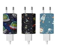 Oedim Pack de 3 Pegatinas Space AddPeel para Cargadores compatibles | Apple | iPhone | iPad | Watch | No Pierdas más tu Cargador Personalízalo