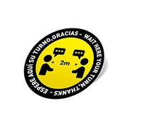 Oedim Pack de 4 Uds de Pegatinas para el Suelo Espere Aquí Su Turno, Gracias - Wait Here Your Turn, Thanks | Vinilo Adhesivo Antideslizante |