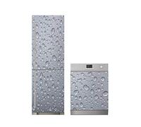 Oedim Pack Vinilo para Frigorífico + Vinilo para Lavavajillas Textura Gris Refrescante | 60x185cm + 50x65cm | Adhesivo Resistente y Económico | Pegatina Adhesiva Decorativa de Diseño Elegante