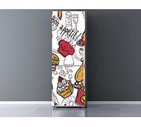 Oedim Pegatinas Vinilo para Frigorífico Bon Appetit ! | 185x70cm | Adhesivo Resistente | Pegatina Adhesiva Decorativa de Diseño Elegante