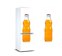 Oedim Pegatinas Vinilo para Frigorifico Botella refresco Naranja | Varias Medidas 200x60cm | Adhesivo Resistente y de Facil Aplicación | Pegatina Adhesiva Decorativa de Diseño Elegante |
