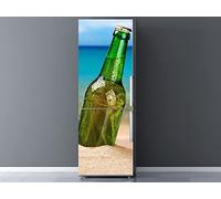 Oedim Pegatinas Vinilo para Frigorífico Cerveza en la Arena | Varias Medidas 185x70cm | Adhesivo Resistente y de Fácil Aplicación | Pegatina Adhesiva Decorativa de Diseño Elegante
