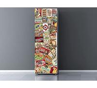 Oedim Pegatinas Vinilo para Frigorífico Matrículas Comida | 200x70cm | Adhesivo Resistente | Pegatina Adhesiva Decorativa de Diseño Elegante**