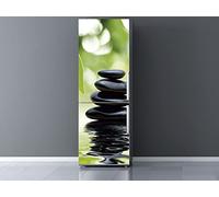 Oedim Pegatinas Vinilo para Frigorífico Piedras Negras Reflejo Agua | Varias Medidas 200 x 60 cm | Adhesivo Resistente y de Fácil Aplicación | Pegatina Adhesiva Decorativa de Diseño Elegante