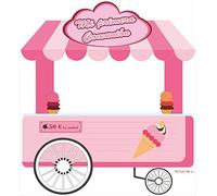 Oedim Photocall Carrito Helados | Medidas 1,00x1,45m | Ventanas Troqueladas | Photocall Divertido y con 2 Peanas para un Apoyo Excelente