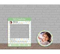 Oedim Photocall + Cartel en Cartón Instagram Feliz Cumpleaños Fondo Verde Personalizado, 80x100cm, 44,9x44,9cm, Eventos o Celebraciones puntuales, Ventana Troquelada, Photocall Divertido