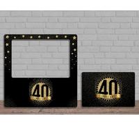 Oedim Photocall + Cartel Feliz 40 Cumpleaños, 80x80cm, 64x42cm, Eventos o Celebraciones puntuales, Ventana Troqueladas, Photocall Divertido