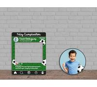 Oedim Photocall + Cartel Feliz Cumpleaños Fútbol Personalizado, 80x100cm, 44,7x44,7cm, photocall Decorativo para Cumpleaños, decoración para Eventos