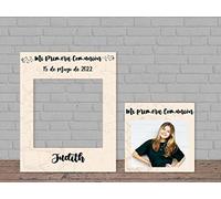 Oedim Photocall Comunión Libros Personalizado + Cartel, 80x100cm + 53x54cm, Photocall Decorativo para Eventos o Celebraciones puntuales, Photocalls Divertidos