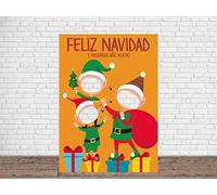 Oedim Photocall en Cartón Feliz Navidad y Próspero Año Nuevo 100x140cm | Photocall Feliz Navidad y Próspero Año Nuevo | Photocall Económico y Original | Photocall Troquelado