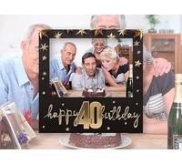 Oedim Photocall Feliz 40 Cumpleaños Con Estrellas | Regalos para Cumpleaños | Photocall Económico y Original | Ideas para Regalos | Regalos Personalizados de Cumpleaños