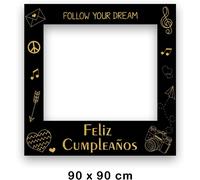 Oedim Photocall Feliz Cumpleaños, 90 x 90 cm, Eventos o Celebraciones puntuales, Ventana Troquelada, Photocall Divertido