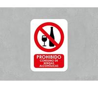 Oedim Señal PVC Prohibido Tomar Bebidas alcohólicas Tamaño A4 (29,7x21cm) Material PVC Resistente