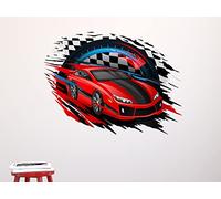 Oedim Vinilo Decorativo para Pared Coche Carrera Infantil | Varias Medidas 145x107cm | Pegatina Adhesiva Decorativa de Diseño Elegante